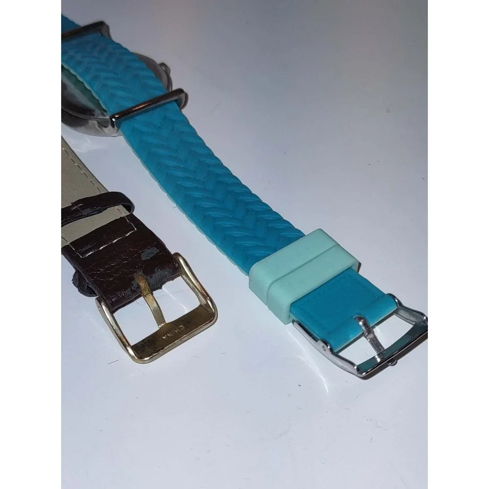 Charming Charlie Watch 2pc Chevron Mint Green Brown Dial Quartz Japan Singapore